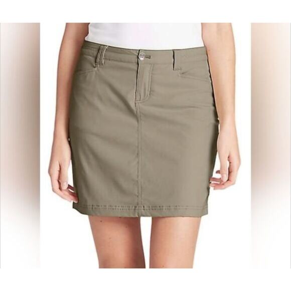 Eddie Bauer Travex Women's Skirt Skort Tan Outdoor Zip Size 2 EUC - Picture 1 of 12